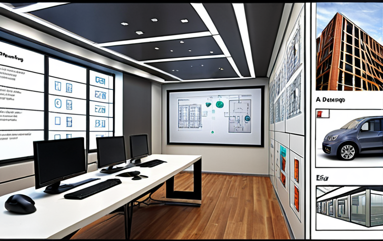 **
"Architectural electrical design competition entry showcasing a smart building electrical system, highlighting energy efficiency and innovative technology. Include CAD drawings and a presentation board with a confident engineer."
**